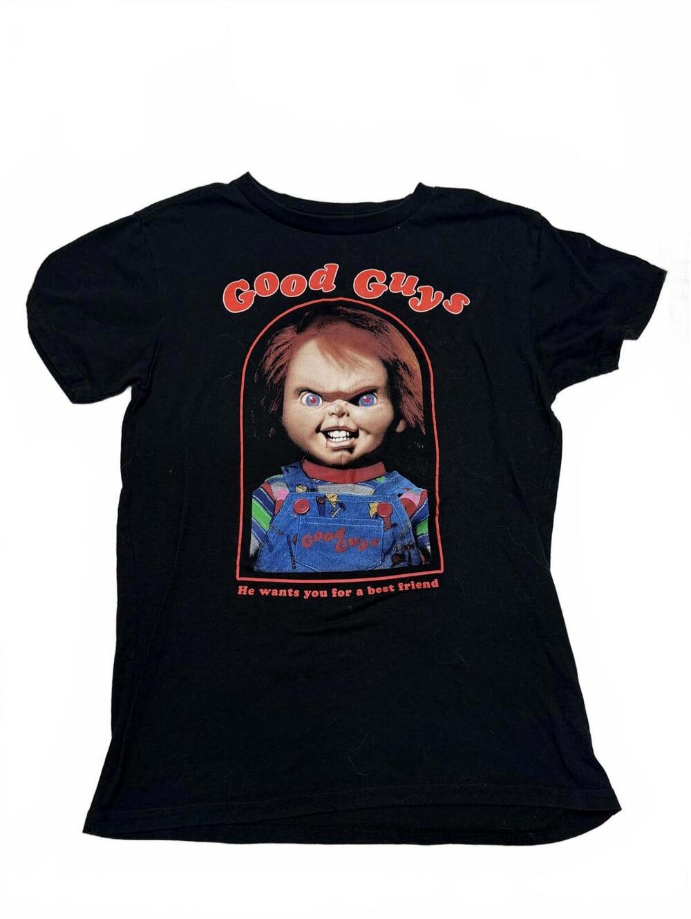 Chucky Good Guys Shirt Child's Play Horror Movie Graphic Tee Black Large